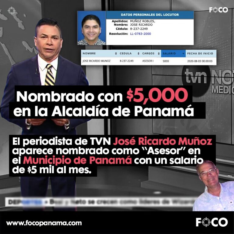 Presentador de TVN Noticias con 5k al mes en la Alcaldía Foco Panamá
