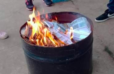 quema de papeletas